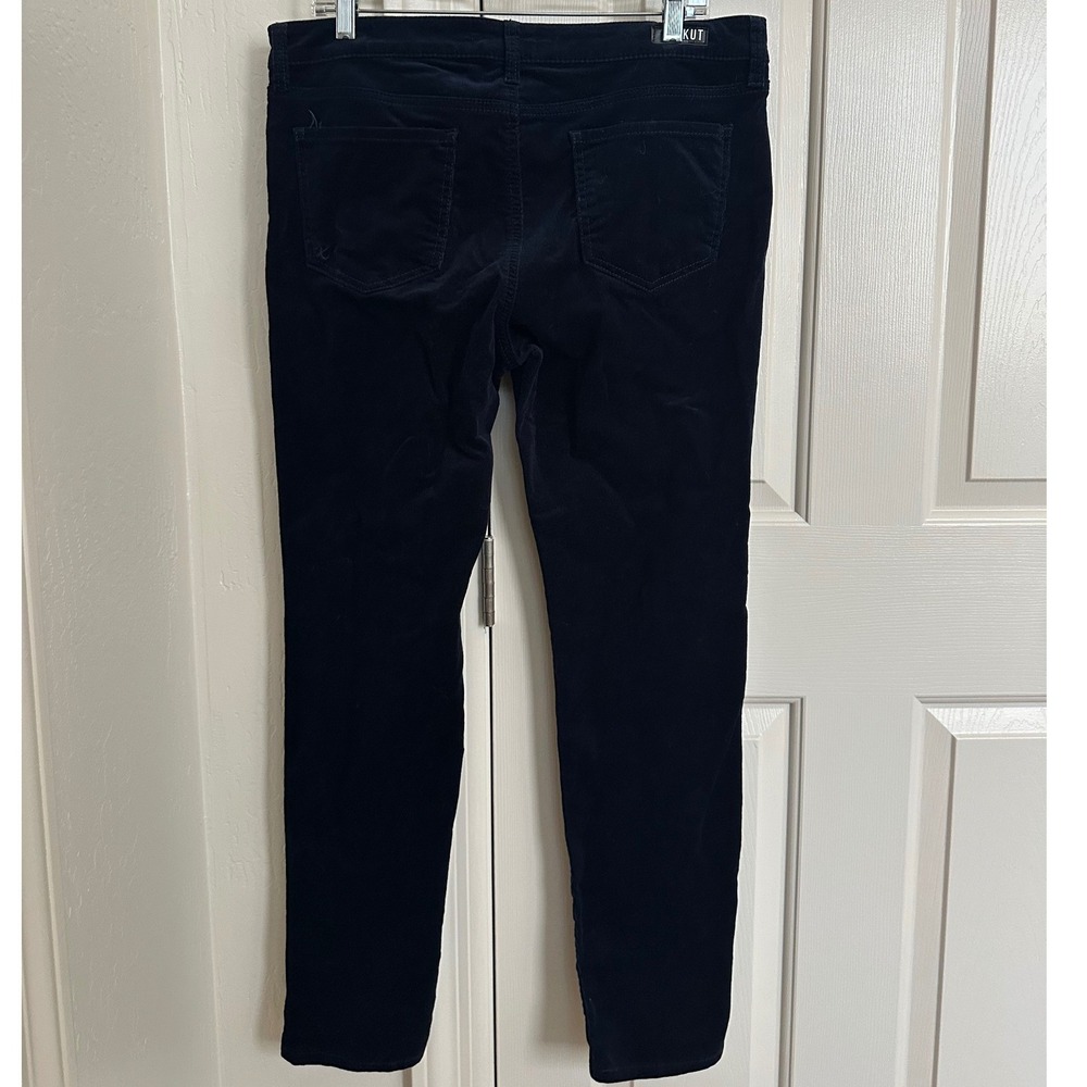 KUT from the Kloth Diana Skinny Corduroy Pants Navy Blue 12 - Picture 7 of 7